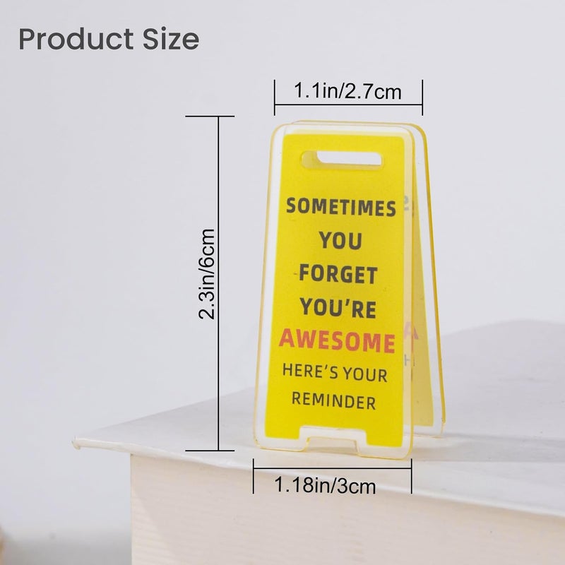 Joyline Funny Sticky Note Holder - 6 Pack Note Holder Clips, Overstimulated Desk Sign for Office, Hilarious Desk Signs for Coworkers, Perfect Funny Office Gifts (Yellow) - Image 2